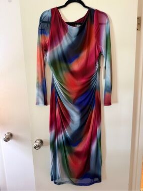 Vince Camuto Multicolor Draped Midi Dress